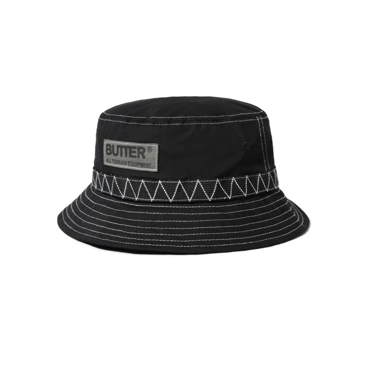 Terrain Contrast Stitch Bucket Hat Black